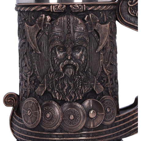 Bronze Drakkar Dragon Boat Viking Tankard: 5 - Tankards By NN Designs