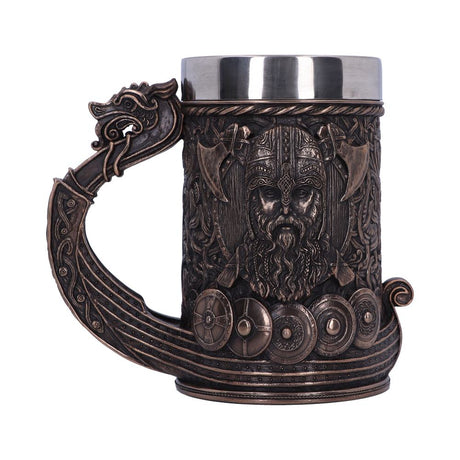 Bronze Drakkar Dragon Boat Viking Tankard: 3 - Tankards By NN Designs