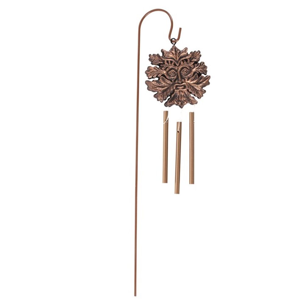 Bronze Effect Green Man Windchime Stake: 3 - Wind Chimes By Gift Moments