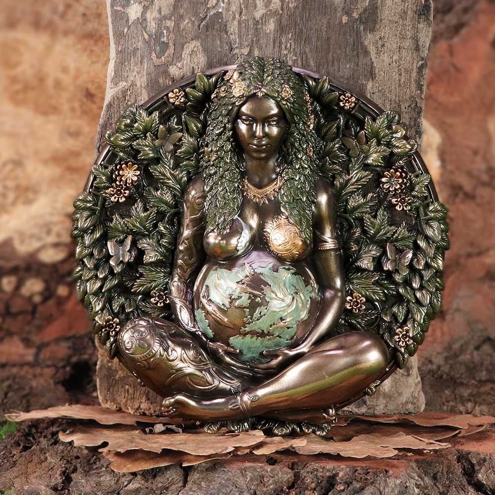 Bronze Mother Earth Wall Plaque 15cm: 1 - Wall Hanging Sculptures By NN Designs