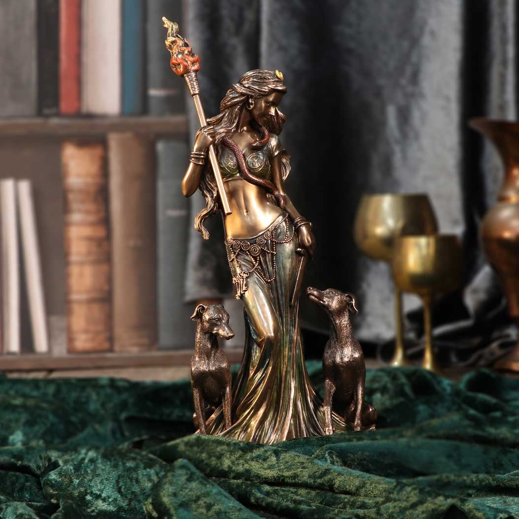 Bronze Mythological Hecate Moon Goddess Figurine 34cm: 1 - Figures & Collectables By Gift Moments