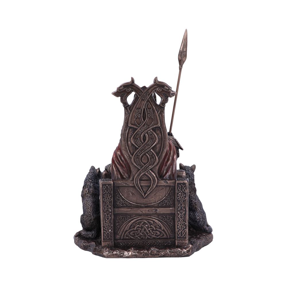 Bronze Odin All Father Wolves and Throne Figurine: 4 - Figures & Collectables By Gift Moments
