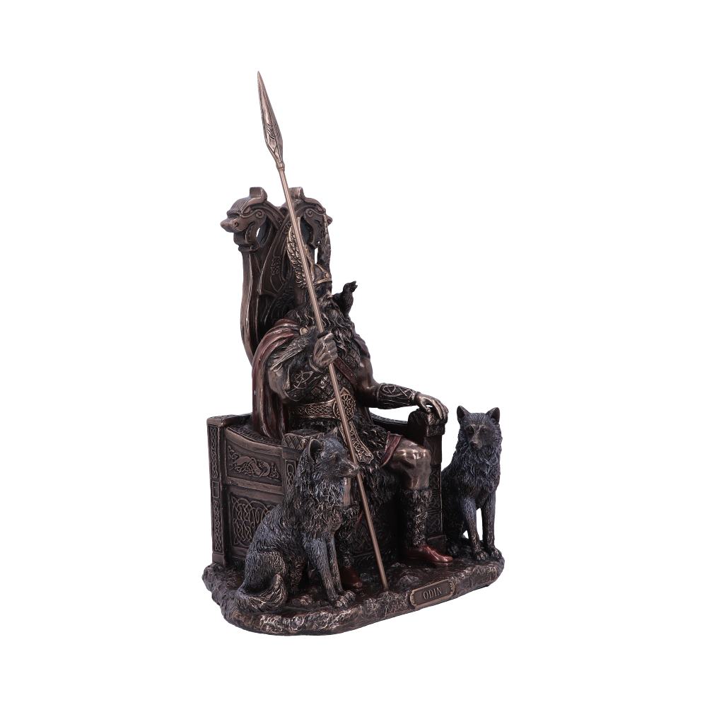 Bronze Odin All Father Wolves and Throne Figurine: 5 - Figures & Collectables By Gift Moments