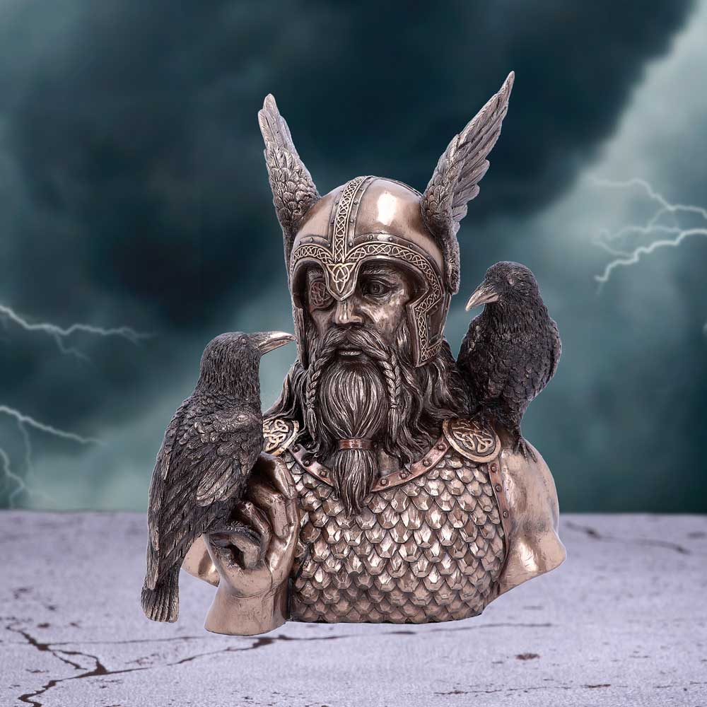 Bronze Odins Messengers Norse God Bust: 1 - Figures & Collectables By Gift Moments