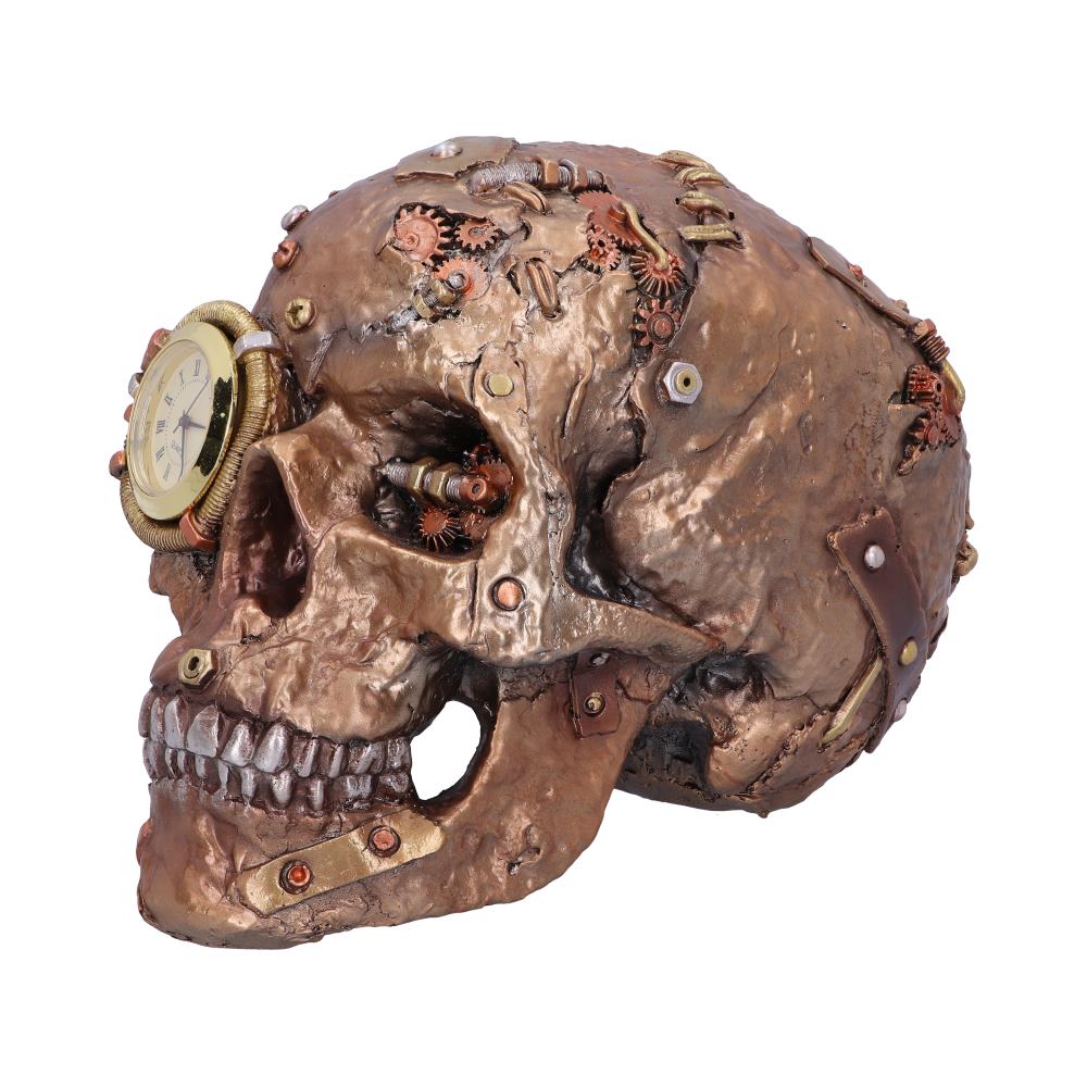 Bronze Scrapped Skull Steampunk Scrap Skeleton Figurine: 4 - Clocks By Gift Moments