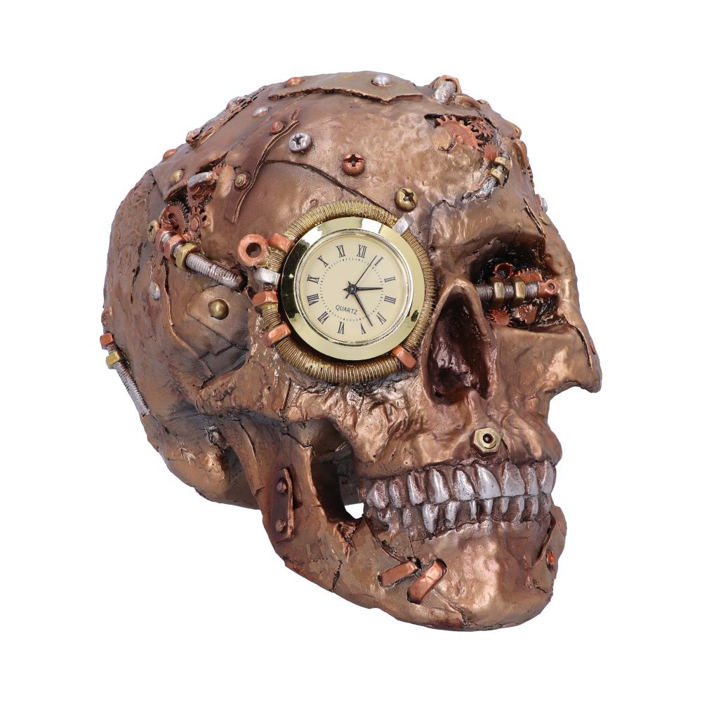 Bronze Scrapped Skull Steampunk Scrap Skeleton Figurine: 2 - Clocks By Gift Moments