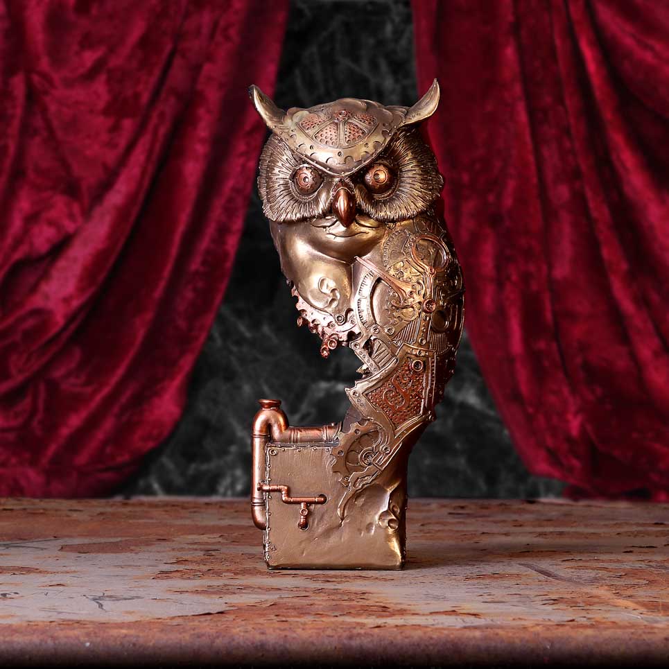 Bronze Steampunk Owl Figurine 29cm: 1 - Figures & Collectables By Gift Moments