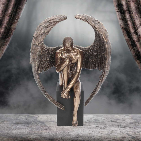 Bronzed Religious Contemplative Angel’s Reflection Figurine26cm: 1 Figures & Collectables By Gift Moments