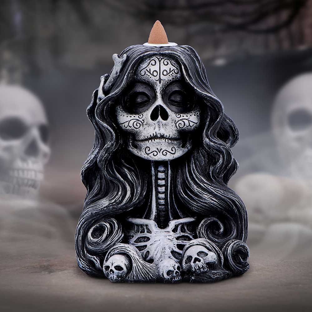 Calavera’s Offering Gothic Day of the Dead Inspired Backflow Incense Burner - Shop Incense Holders At Gift Moments - 1