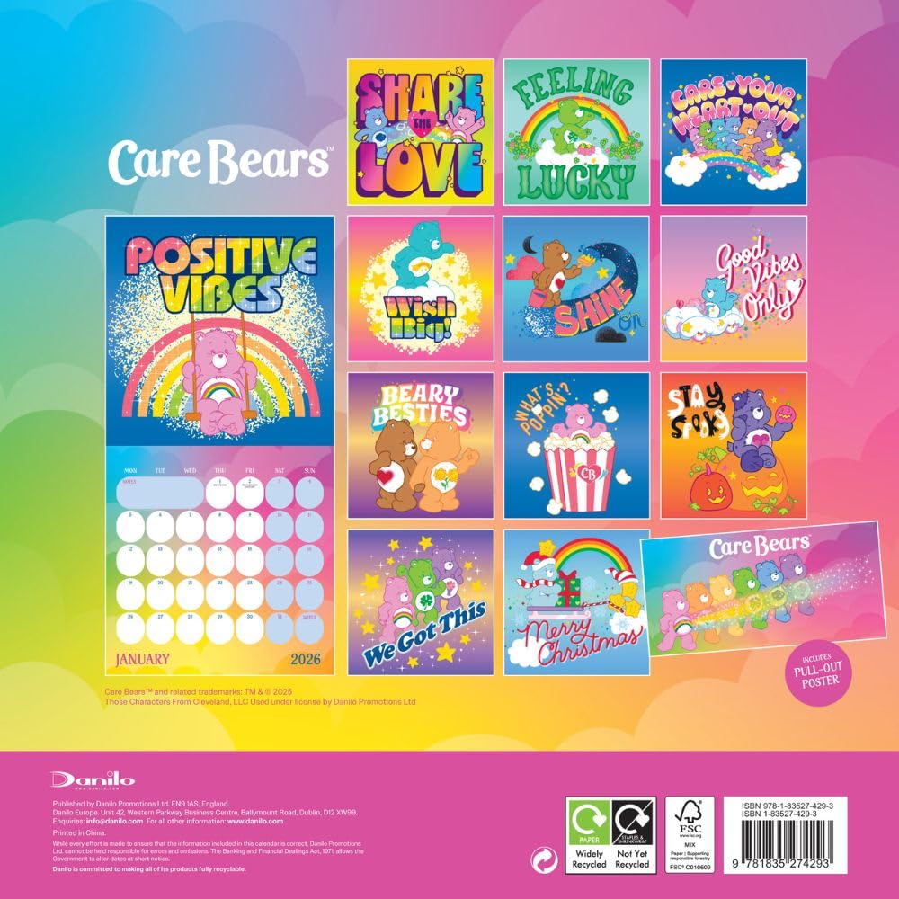 Care Bears Square Calendar 2026: 4 - Calendars By Care Bears
