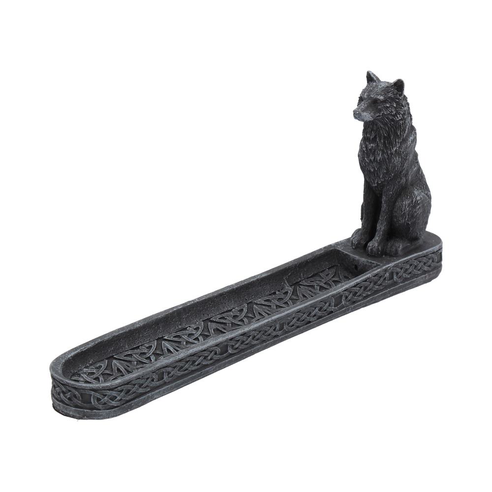 Catching The Scent Obsidian Wolf Incense Burner 25cm - Shop Incense Holders At Gift Moments - 1