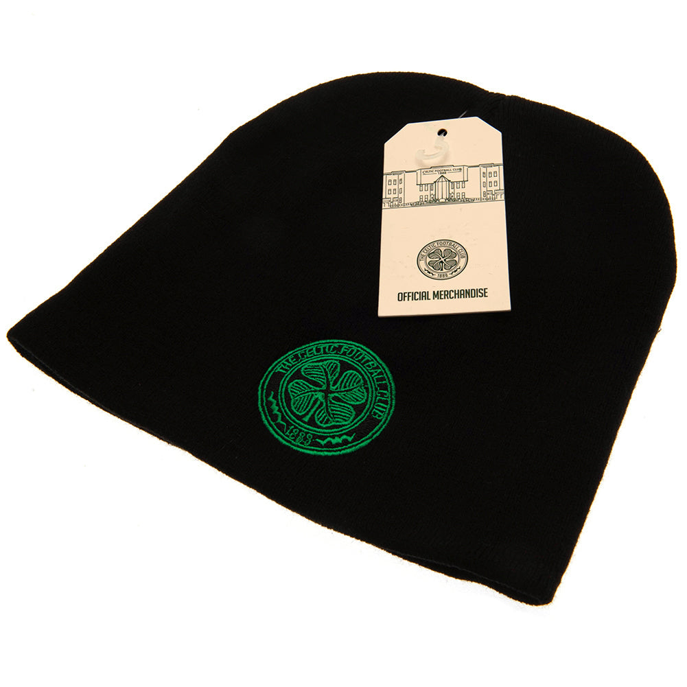 Celtic FC Black Dome Beanie Hat: 3 - Caps & Hats By Celtic