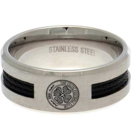 Celtic FC Black Inlay Ring Large: 2 - Jewellery By Celtic