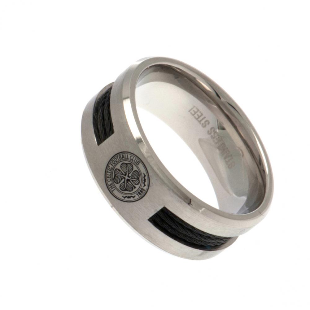 Celtic FC Black Inlay Ring Medium: 3 - Jewellery By Celtic