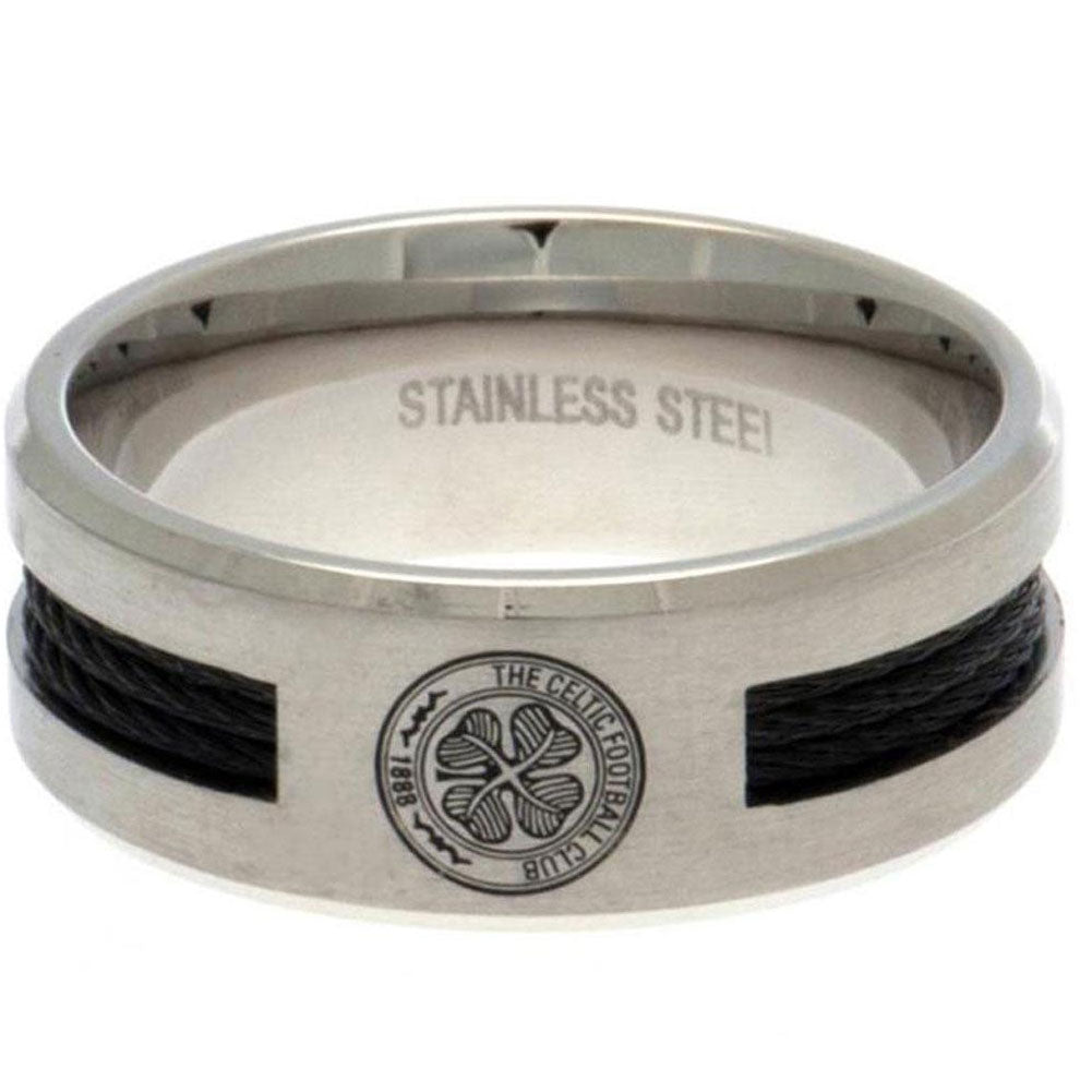 Celtic FC Black Inlay Ring Medium: 2 - Jewellery By Celtic