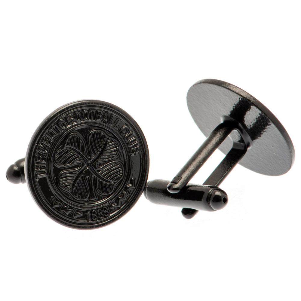 Celtic FC Black IP Cufflinks: 2 - Cufflinks & Tie Slides By Celtic