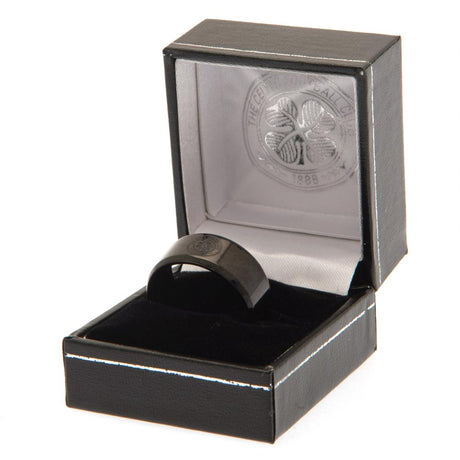Celtic FC Black IP Ring Large: 1 - Jewellery By Celtic
