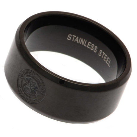 Celtic FC Black IP Ring Medium: 3 - Jewellery By Celtic