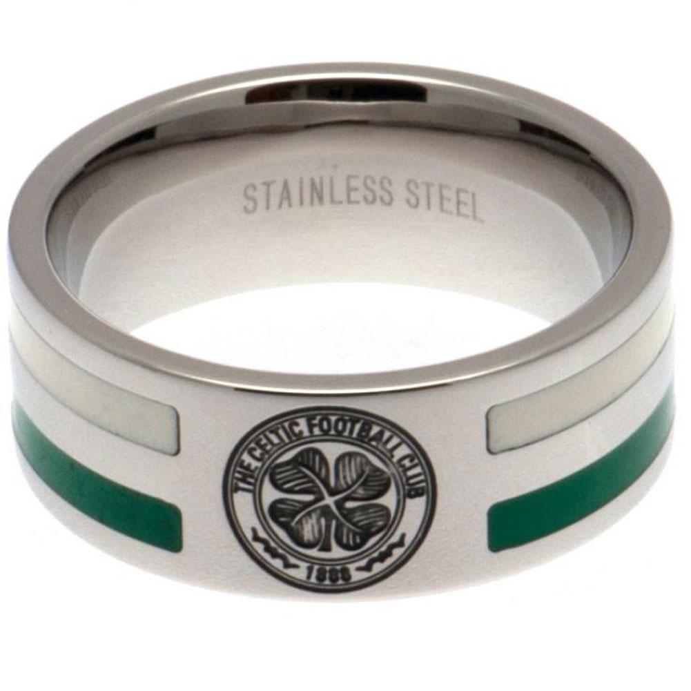 Celtic FC Colour Stripe Ring Large: 2 - Jewellery By Celtic