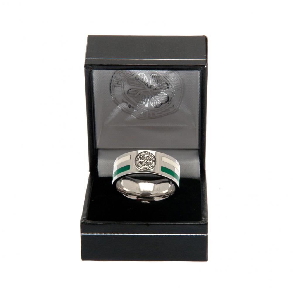 Celtic FC Colour Stripe Ring Medium: 1 - Jewellery By Celtic