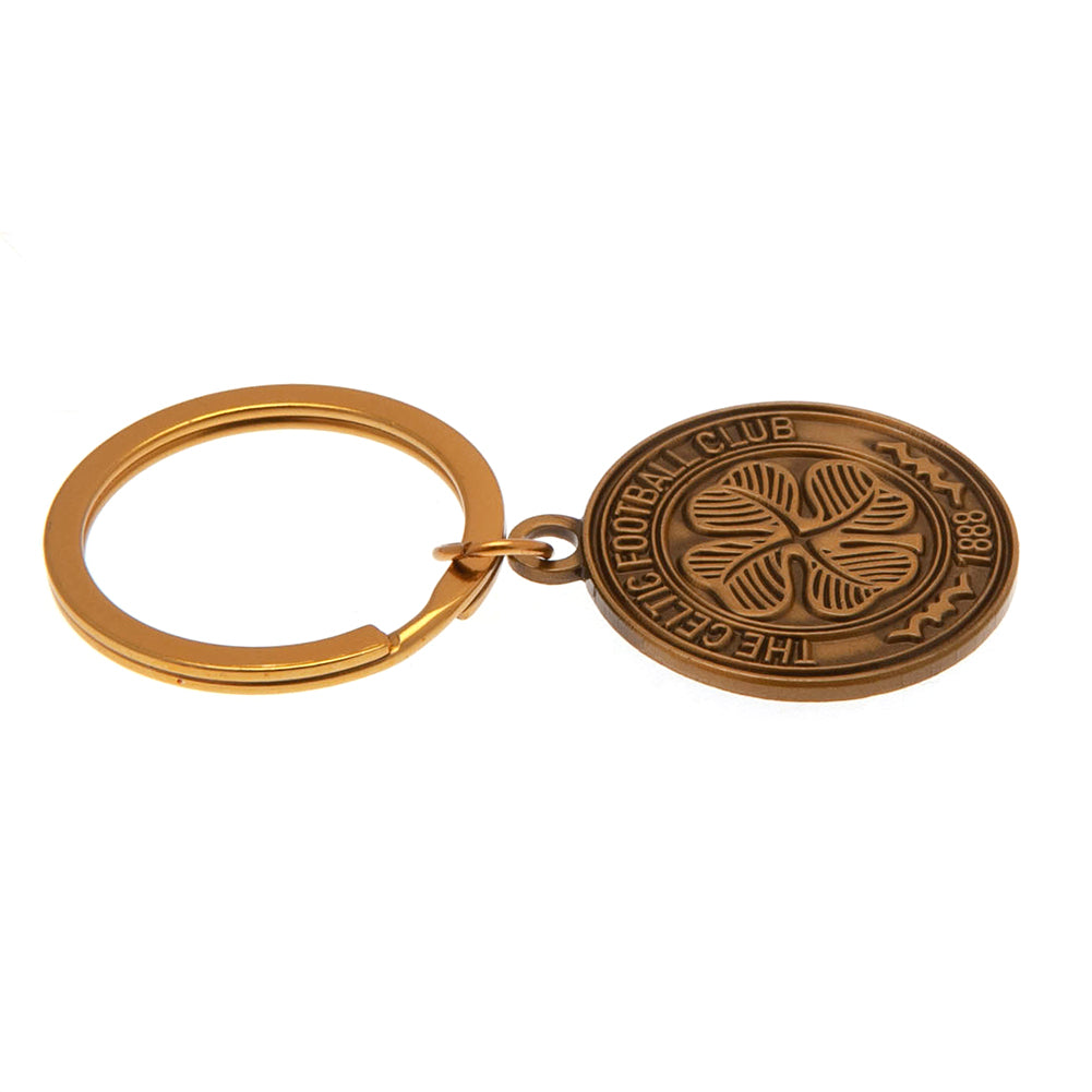 Celtic FC Antique Gold Crest Keyring: 2 - Keyrings By Celtic