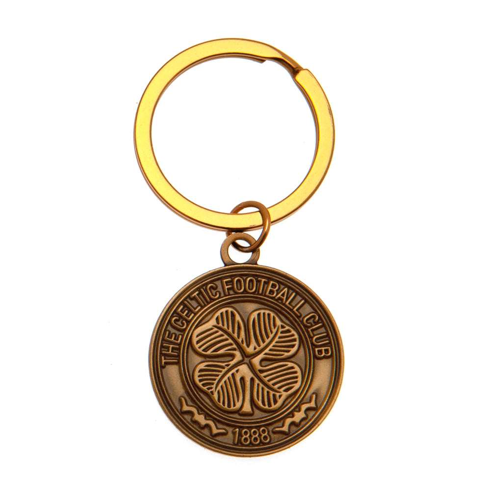 Celtic FC Antique Gold Crest Keyring - Shop Keyrings At Gift Moments - 1