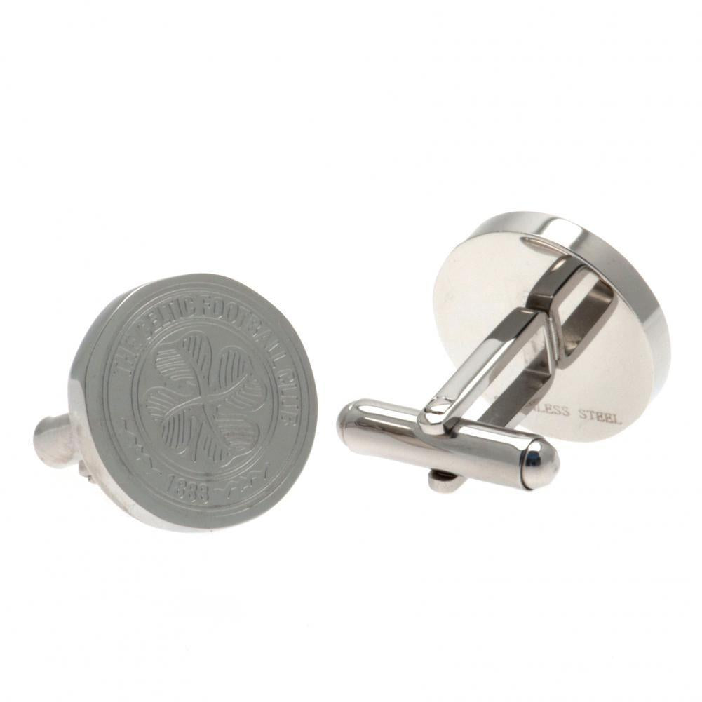Celtic FC Stainless Steel Formed Cufflinks: 2 - Cufflinks & Tie Slides By Celtic