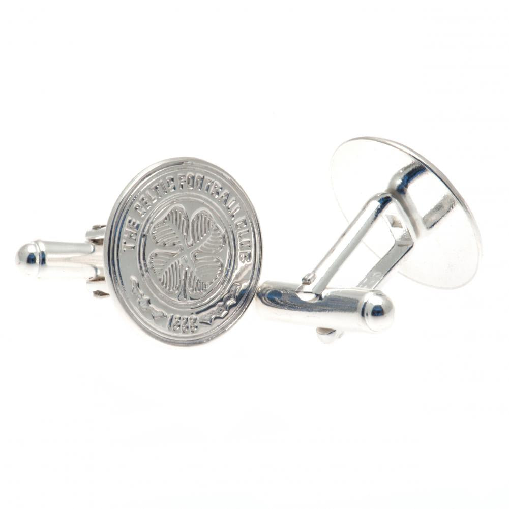 Celtic FC Sterling Silver Crest Cufflinks: 2 - Cufflinks & Tie Slides By Celtic