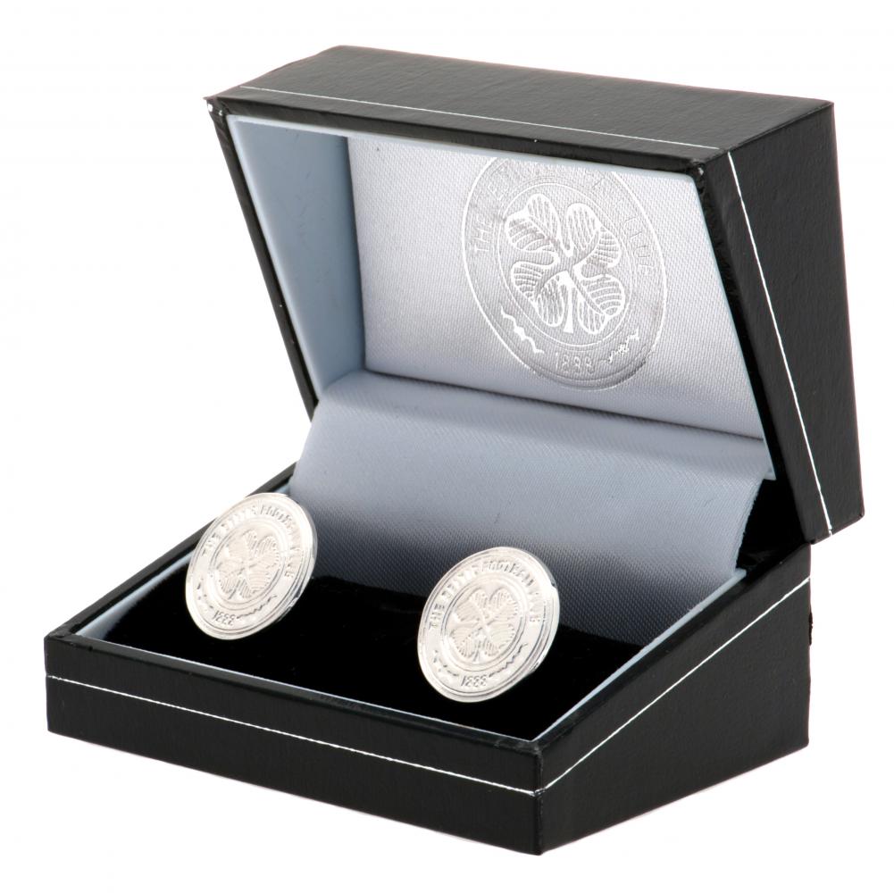 Celtic FC Sterling Silver Crest Cufflinks: 1 - Cufflinks & Tie Slides By Celtic