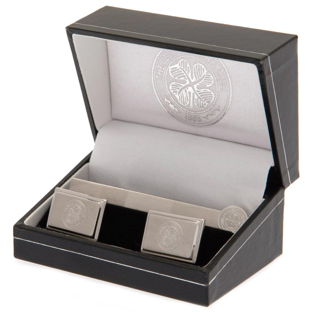 Celtic FC Tie Slide & Cufflink Set - Shop Cufflinks & Tie Slides At Gift Moments - 1