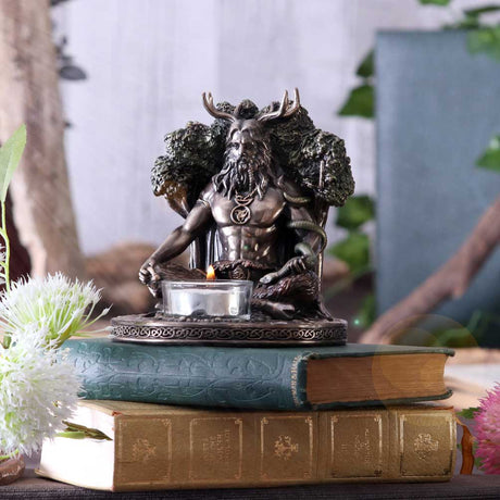 Cernunnos Bronze Tealight Holder 13.5cm: 1 Candles & Holders By Gift Moments