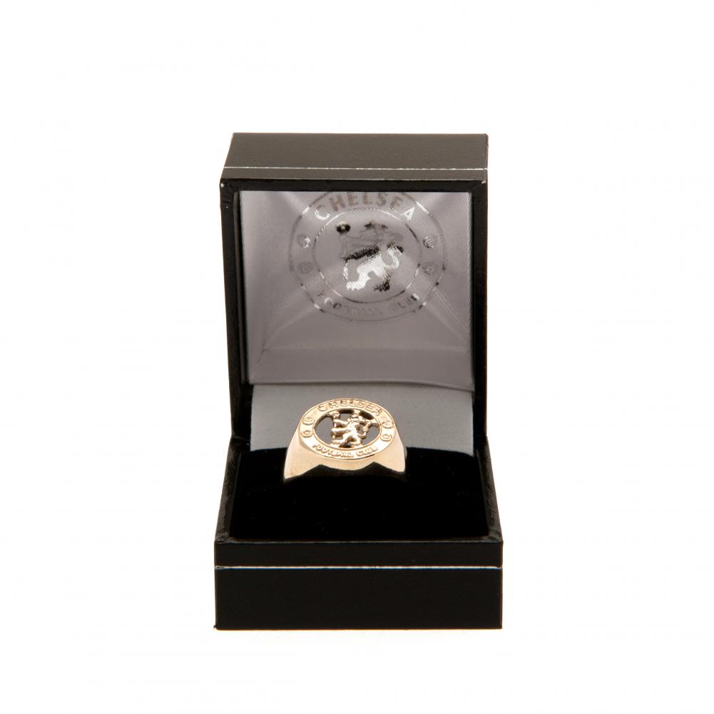 Chelsea FC 9ct Gold Crest Ring - Large: 4 - Jewellery By Chelsea