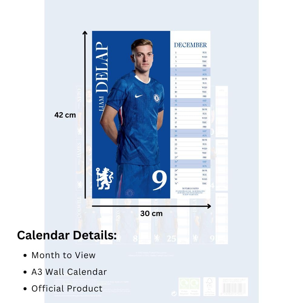 Chelsea FC A3 Calendar 2026: 5 - Calendars By Chelsea