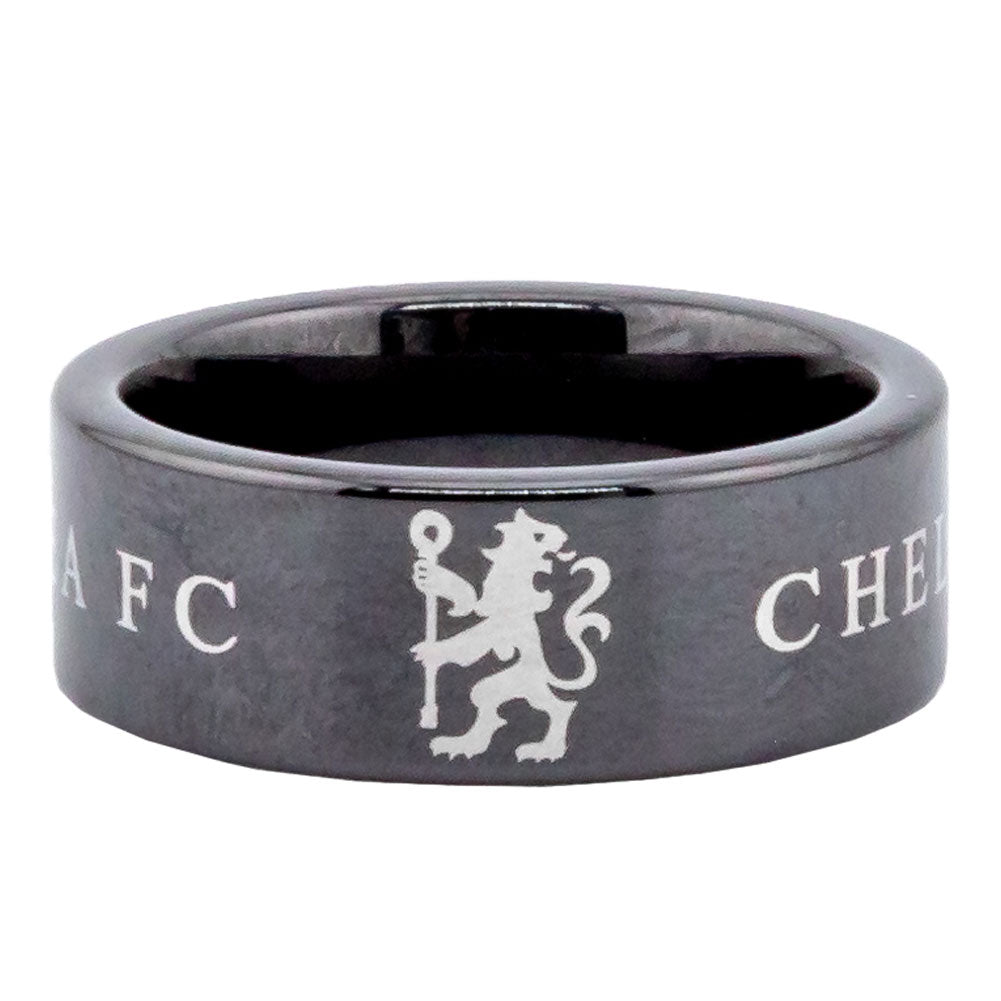 Chelsea FC Black Ceramic Ring X Size: 2 - Jewellery By Chelsea