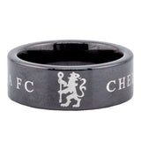 Chelsea FC Black Ceramic Ring X Size: 2 - Jewellery By Chelsea