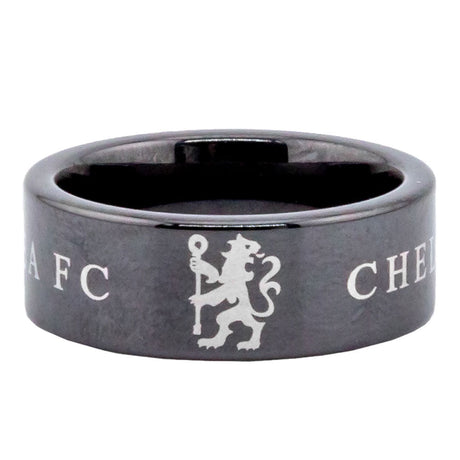Chelsea FC Black Ceramic Ring X Size: 2 - Jewellery By Chelsea