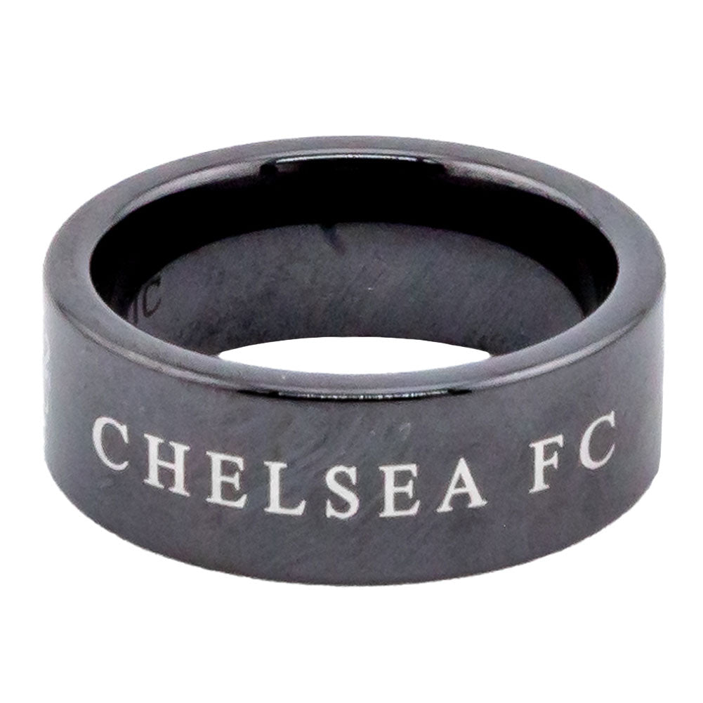 Chelsea FC Black Ceramic Ring Size R: 3 - Jewellery By Chelsea