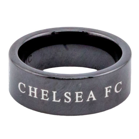 Chelsea FC Black Ceramic Ring Size R: 3 - Jewellery By Chelsea