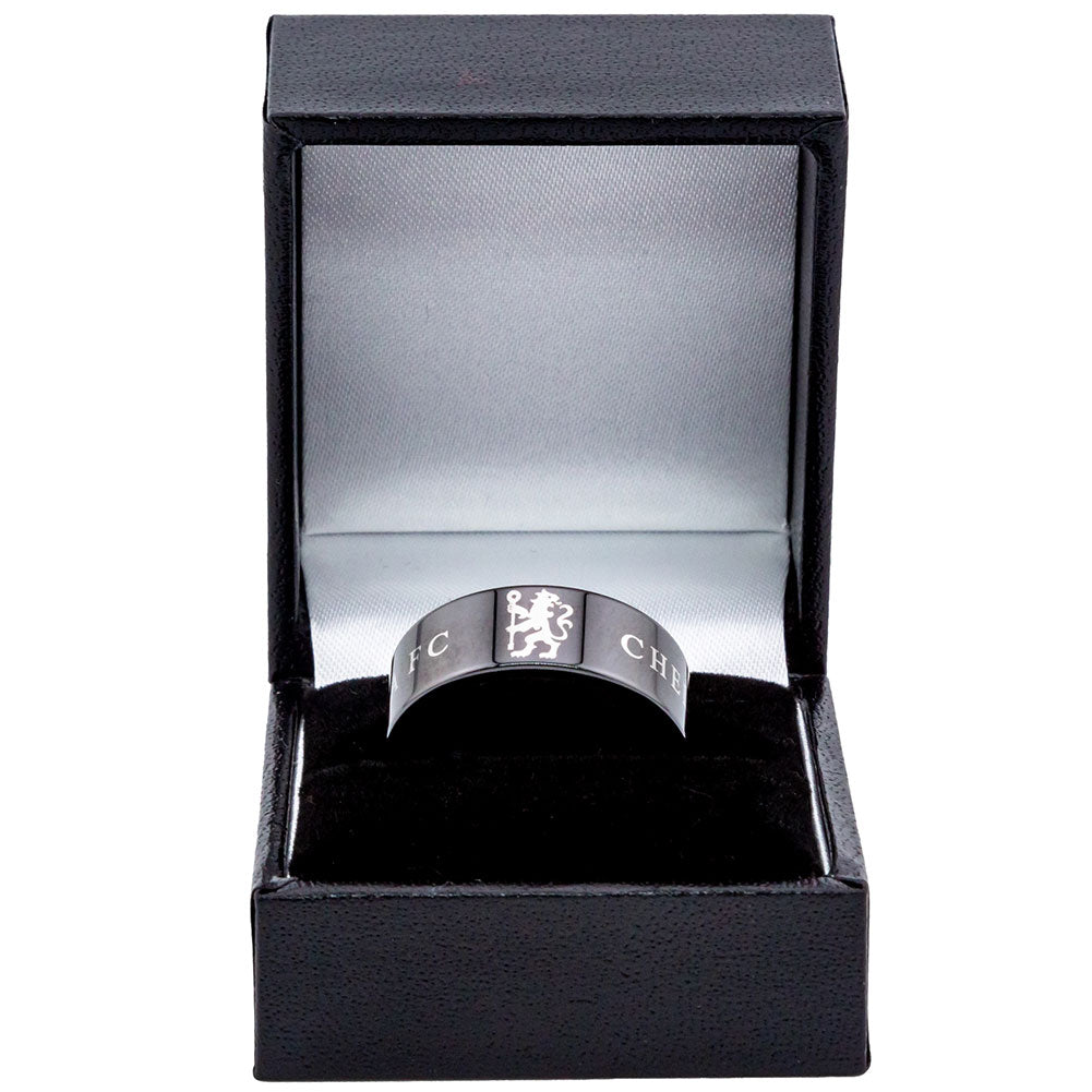 Chelsea FC Black Ceramic Ring Size R: 1 - Jewellery By Chelsea