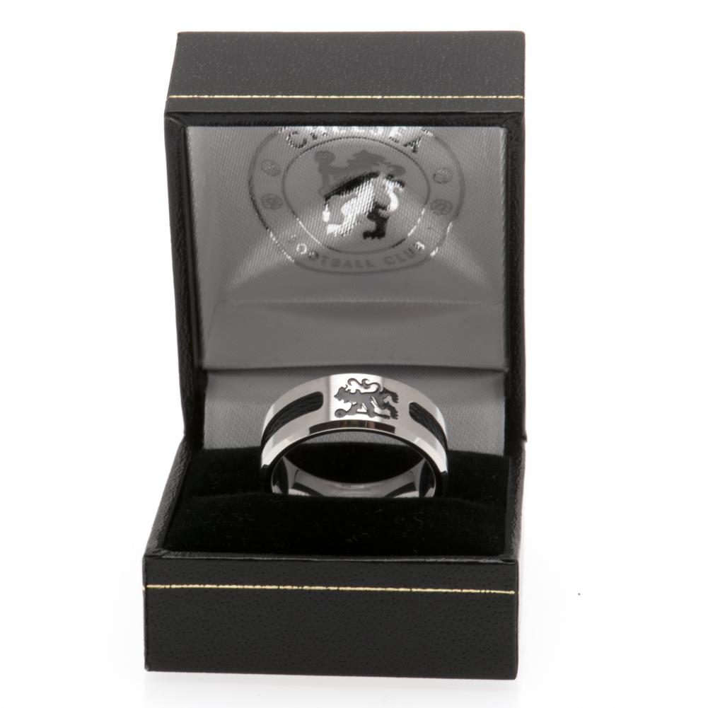 Chelsea FC Black Inlay Ring Large: 2 - Jewellery By Chelsea