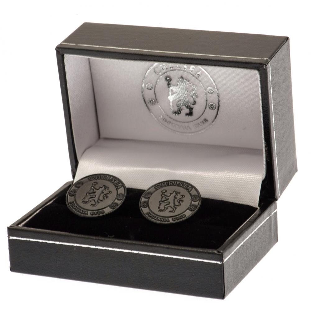 Chelsea FC Black IP Cufflinks: 1 - Cufflinks & Tie Slides By Chelsea