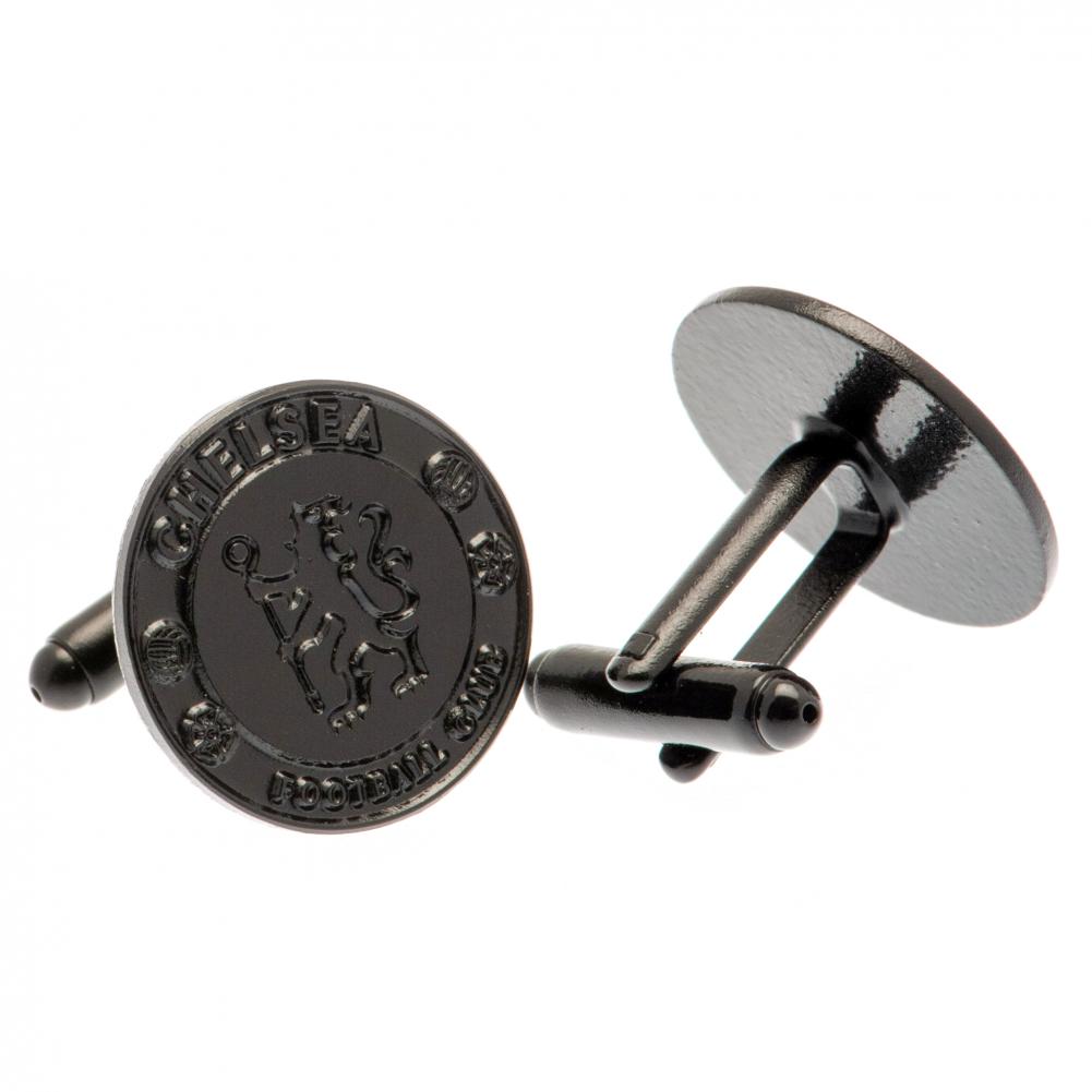Chelsea FC Black IP Cufflinks: 2 - Cufflinks & Tie Slides By Chelsea
