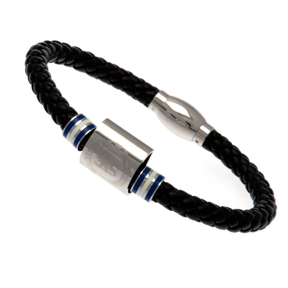 Chelsea FC Colour Ring Leather Bracelet: 2 Jewellery By Chelsea