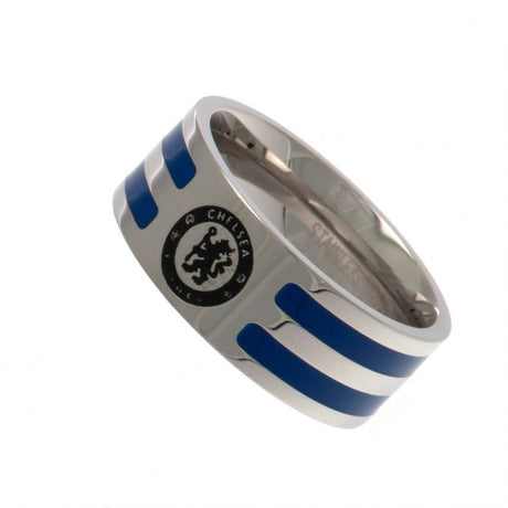 Chelsea FC Colour Stripe Ring Large: 2 - Jewellery By Chelsea