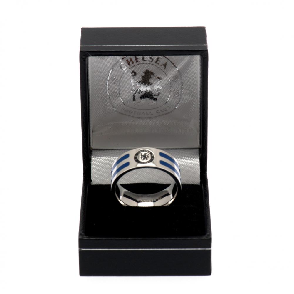 Chelsea FC Colour Stripe Ring Medium: 3 - Jewellery By Chelsea
