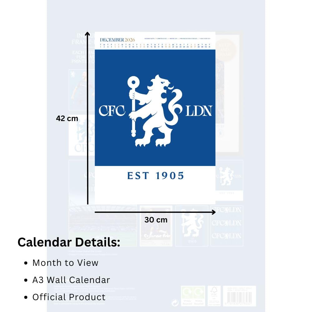 Chelsea FC Deluxe Calendar 2026: 7 - Calendars By Chelsea