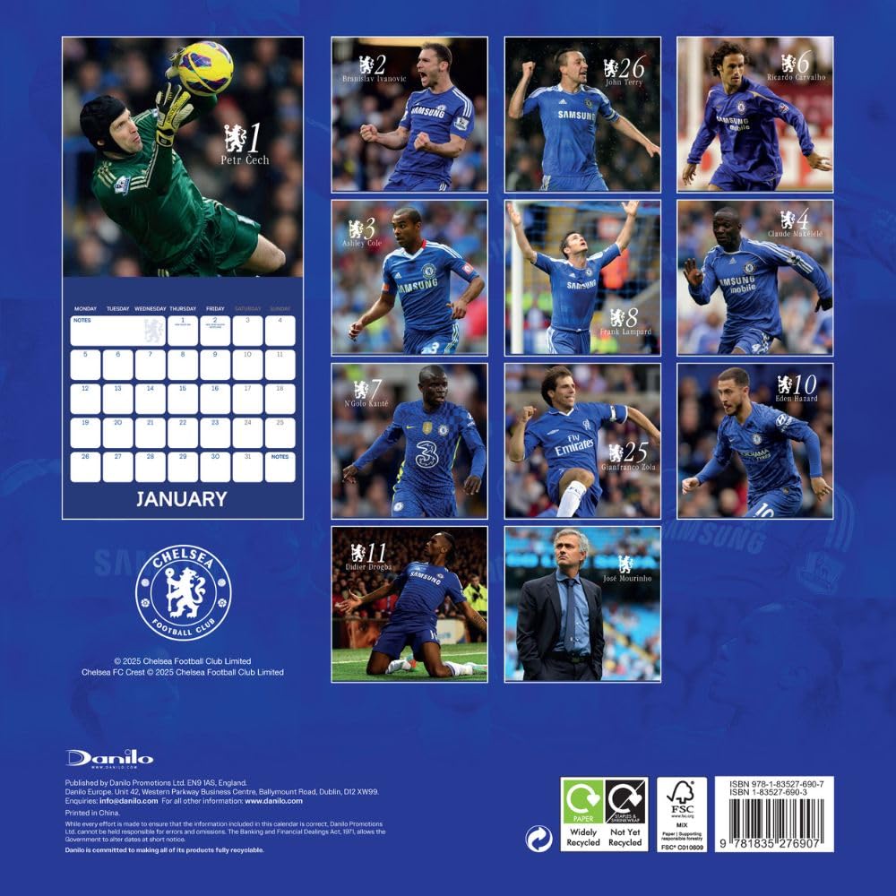 Chelsea FC Legends Square Calendar 2026: 4 - Calendars By Chelsea