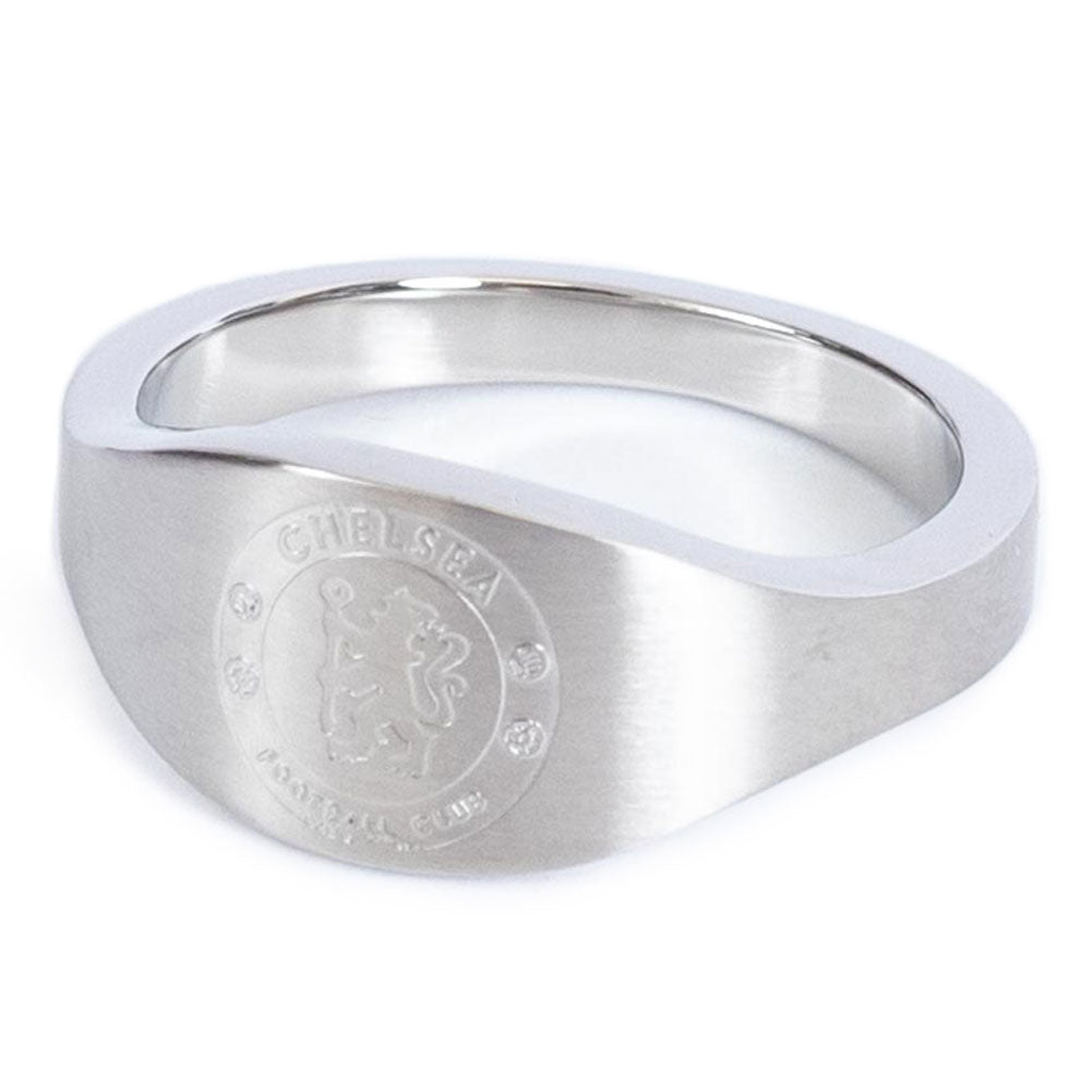 Chelsea FC Oval Crest Stainless Steel Ring: 3 - Jewellery By Chelsea