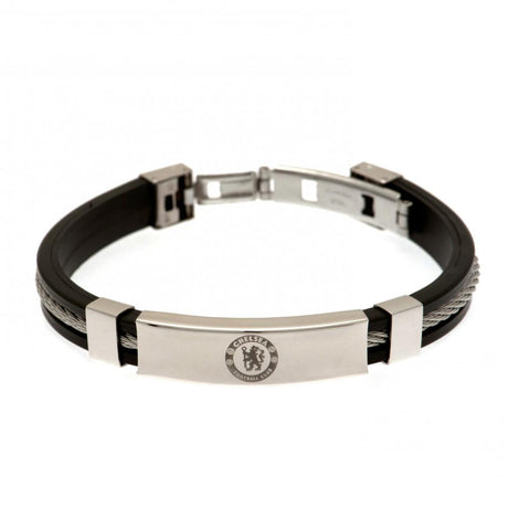 Chelsea FC Silver Inlay Silicone Bracelet: 2 Jewellery By Chelsea