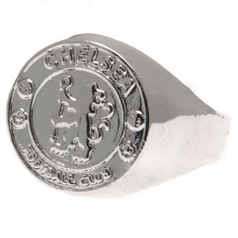 Chelsea FC Silver Plated Crest Ring Large: 1 - Jewellery By Chelsea